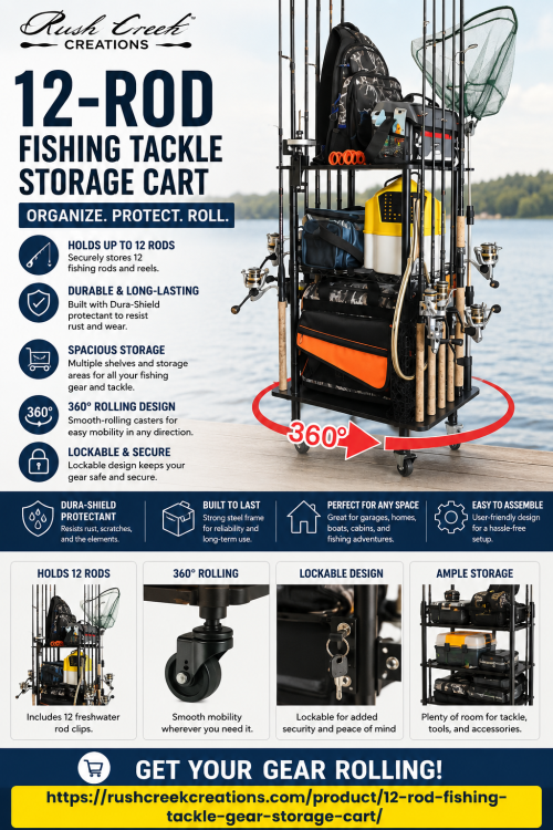 Rush-Creek-Creations-12-Rod-Rolling-Fishing-Gear-Tackle-Cart-Fishing-Rod-Tackle-Storage-Cart-with-12-Freshwater-Rod-Clips.png